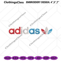 adidas colorfull logo brand leaf embroidery instant download