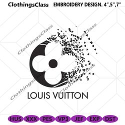 louis vuitton faded flower embroidery instant download