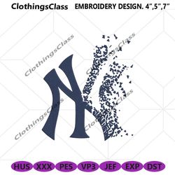 new york yankees faded logo embroidery design download