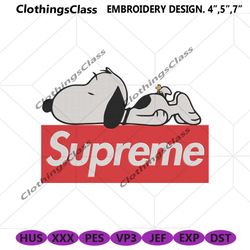 supreme and snoopy logo embroidery design download