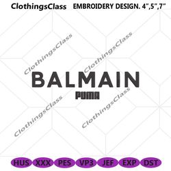 balmain puma wordmark logo embroidery design download