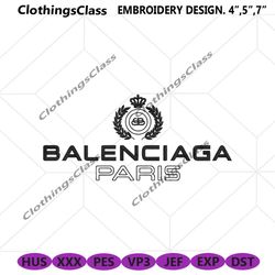 balenciaga paris outline logo embroidery fonts design download