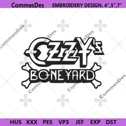 ozzy's boneyard logo rock band embroidery design download file