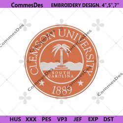 clemson university embroidery design, ncaa embroidery designs, clemson tigers embroidery instant file