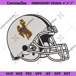 wyoming cowboys helmet embroidery design download file