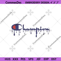 champion brand name dripping embroidery download file