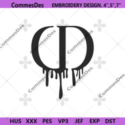 dior brand symbol dripping logo embroidery download file