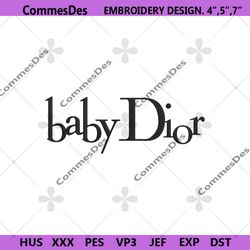 baby dior wordmark logo embroidery download file