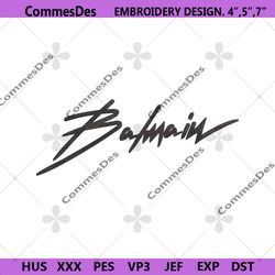 balmain wordmark logo brand embroidery design download