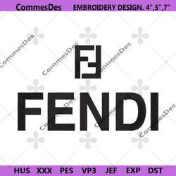 fendi black brand logo embroidery design download