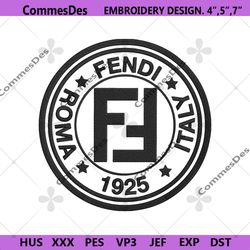 fendi roma italy 1925 logo embroidery design download