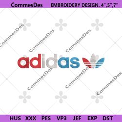 adidas colorfull logo brand leaf embroidery instant download