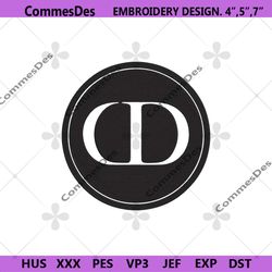 dior symbol brand logo black circle embroidery download file