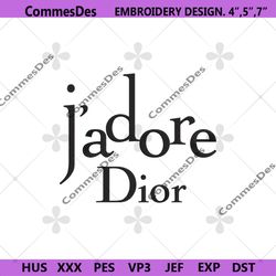 j'adore dior brand logo embroidery instant download