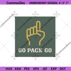 go pack go embroidery file, green bay packers logo embroidery, green bay packers nfl embroidery file