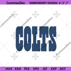 colts wordmark logo embroidery design download