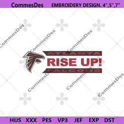 rise up embroidery file, atlanta falcons logo embroidery design, falcons embroidery file