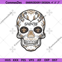 skull saints nfl logo embroidery files, nfl embroidery files, new orleans saints file