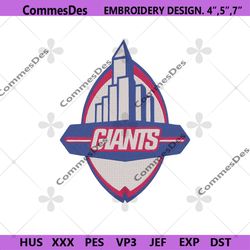 giants football logo embroidery, new york giants embroidery, giants design file