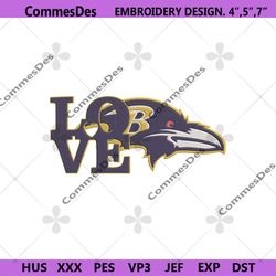 love baltimore ravens logo embroidery, baltimore ravens embroidery, design file