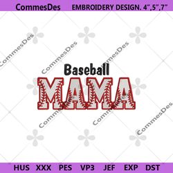 baseball mama embroidery design digital, mothers day embroidery digital files, mama sport embroidery digital file instan