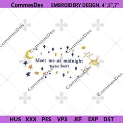 meet me at midnight taylor swift embroidery instant files, 1989 taylor swift embroidery design files, the eras tour conc