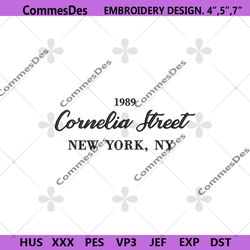 1989 cornelia street new york embroidery design, cornelia street machine embroidery download, cornelia street new york t