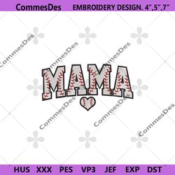 mama embroidery files instant design, mother day machine embroidery digital, baseball mom embroidery design instant digi