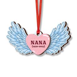 angel wings memorial gift personalized ornament