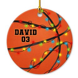 basketball christmas light personalized ornament