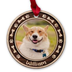custom photo of dog personalized ornament