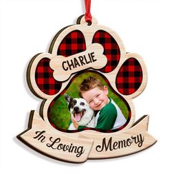 in loving memory custom photo of dog personalized ornament