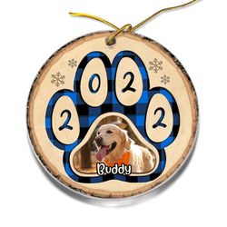 personalized acrylic dog ornament cute pawprint