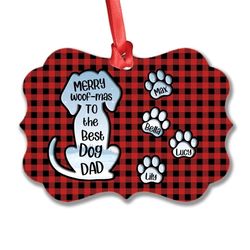 personalized aluminum babys dog dad ornament christmas gift