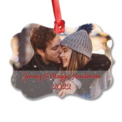 personalized aluminum couple ornament custom photo