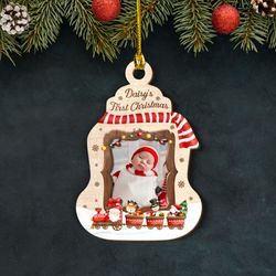 personalized baby first layered wood ornament custom name