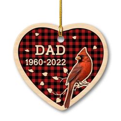 personalized ceramic cardinal memorial ornament dad memory