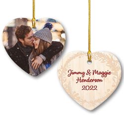 personalized ceramic couple ornament custom photo