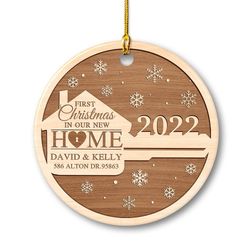 personalized ceramic ornament first xmas in new home