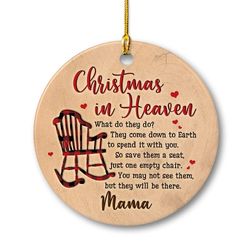 personalized ceramic ornament mama memorial in heaven