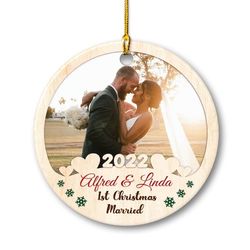 personalized ceramic ornament married couple