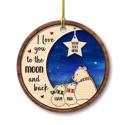 personalized ceramic ornament polar bear family