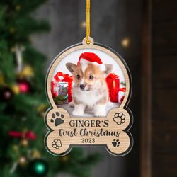 personalized dog acrylic ornament first christmas