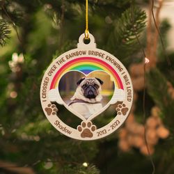 personalized pet memorial wood ornament custom photo