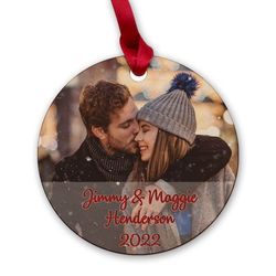 personalized wood couple ornament custom photo