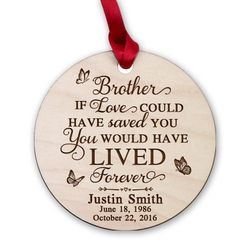 personalized wood memorial ornament memorial of family members