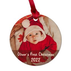 personalized wood ornament babys first christmas