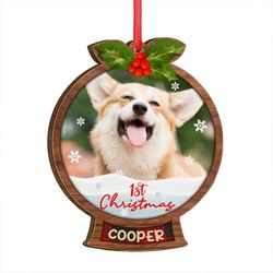 snowball custom photo of dog personalized ornament