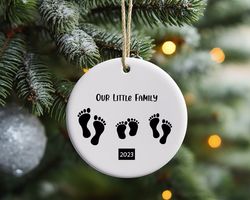 our little family christmas ornament, family gift, first christmas ornament, personalized christmas ornament, hanging or