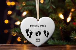 our little family christmas ornament, family gift, first christmas ornament, personalized christmas ornament, hanging or